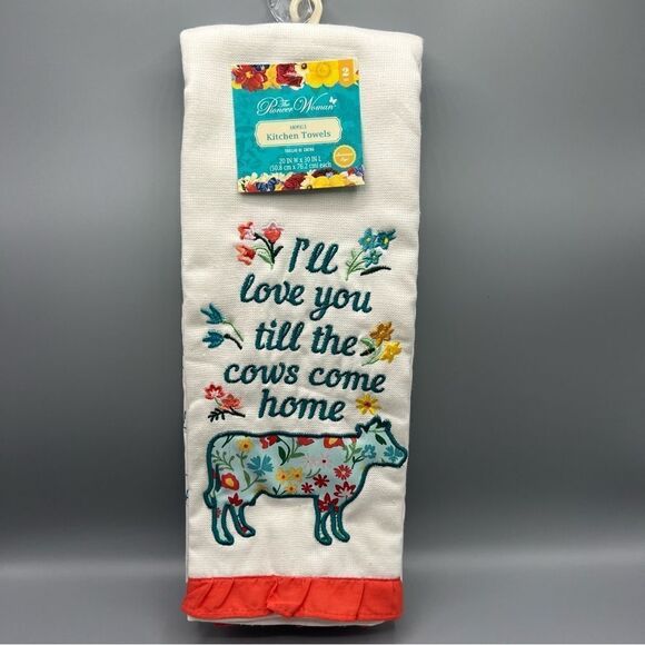 The Pioneer Women Farm Animal Print Set of 2 Kitchen Towels - Picture 2 of 6